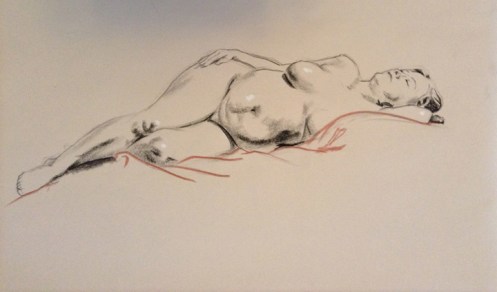reclining woman figure drawing