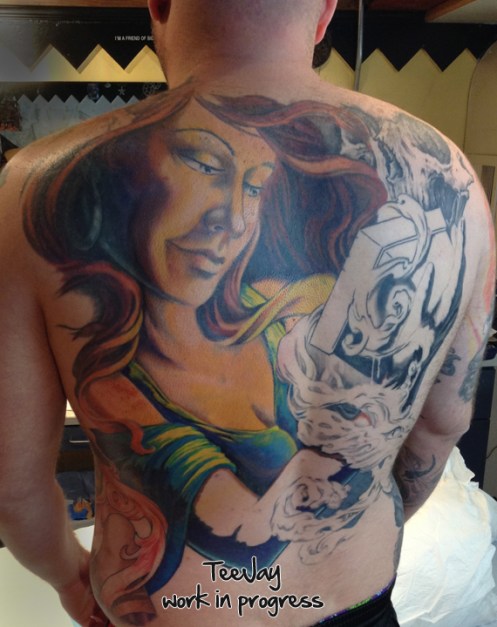 Pandora Back piece tattoo