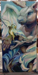 flying lessons painting in progress