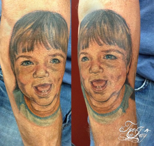 Wayne's Son portrait tattoo