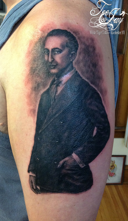 Pop Pop portrait tattoo