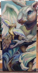 flying lessons oil painting in progress