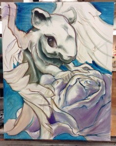 another flying rodent painting in progress