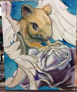 another flying rodent painting in progress