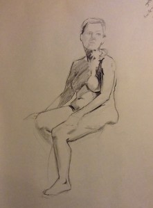 figure drawing female seated