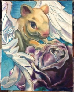 Flying Rodent with rose