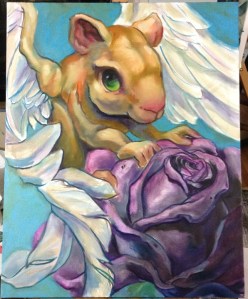 Flying Rodent with Rose