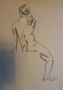 figure drawing male seated back