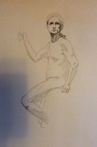 figure drawing male seated side