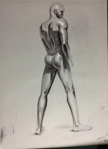 figure drawing male standing back