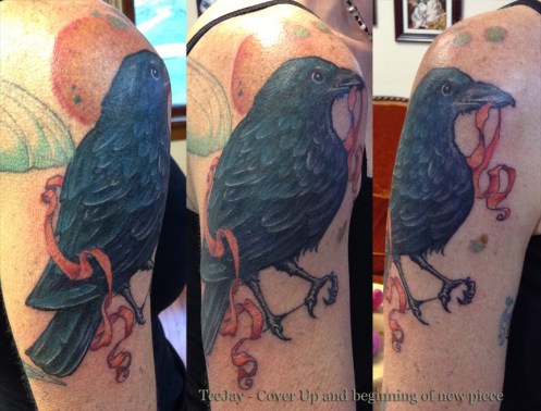 cover up crow tattoo