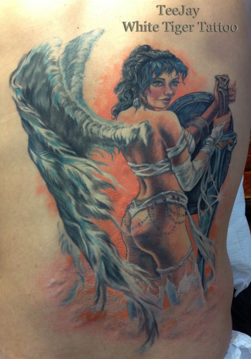 Luis Royo angel tattoo