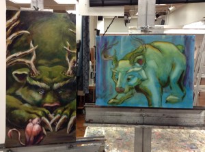 bear paintings in progress by TeeJay