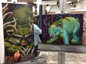 bear paintings in progress