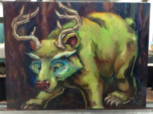 bear painting in Progress TeeJay