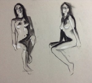 figure drawing under light