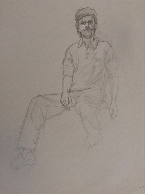 clothed model drawing