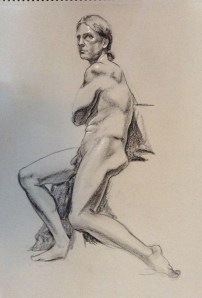figure drawing male seated