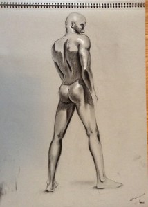 figure drawing male standing back