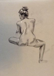 woman seated figure drawing back