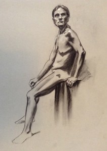 figure drawing male seated