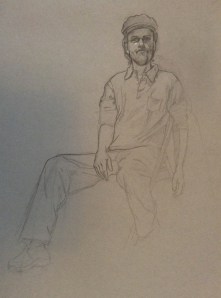 figure drawing clothed male sitting