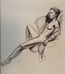 reclining female figure drawing