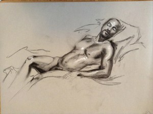 figure drawing male laying down