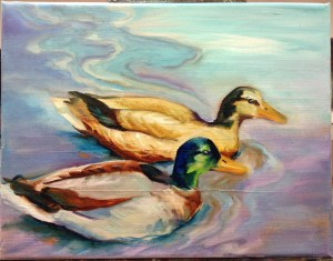 duck painting in progress