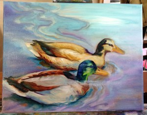 duck painting in progress