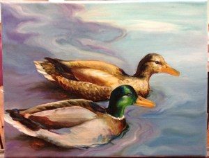 duck painting in progress