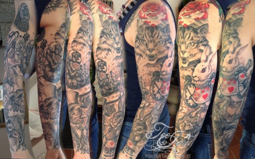 Alice in Wonderland tattoo sleeve