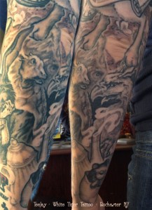 Gryphon and Mock Turtle tattoo