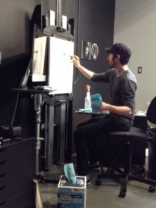 Casey Baugh at easel