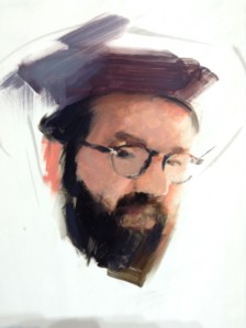 Casey Baugh portrait in progress 