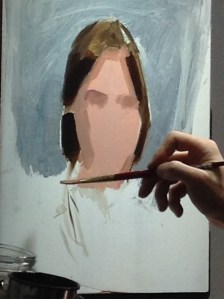 Casey Baugh portrait in proess