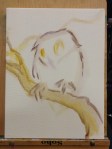 owl painting in progress