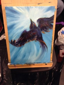 bird painting in progress