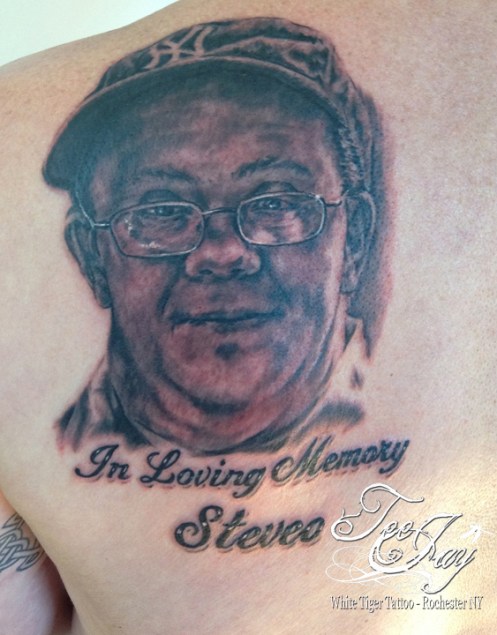 Steveo memorial portrait tattoo
