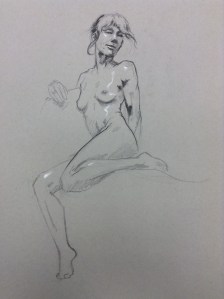 figure drawing female seated