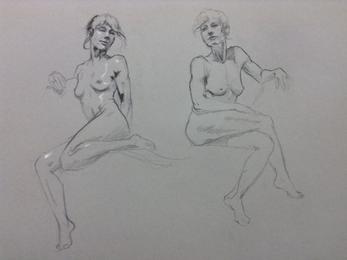 figure drawing seated female
