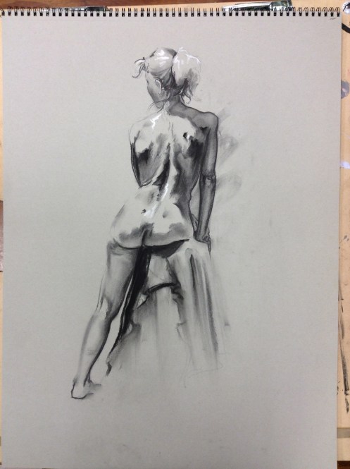 figure drawing woman's back