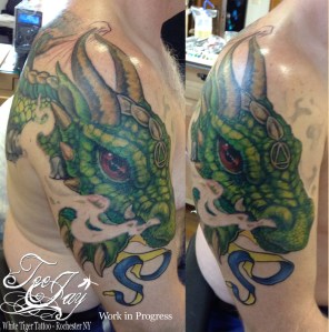 dragon cover up tattoo