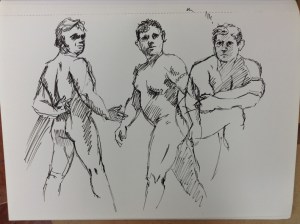 gesture drawing male standing