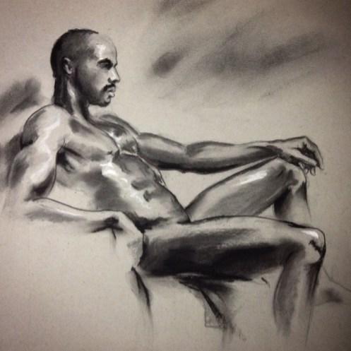 figure drawing seated male