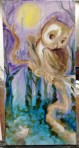 owl painting in progress