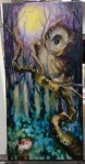 owl painting in progress