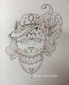 fancy cat drawing