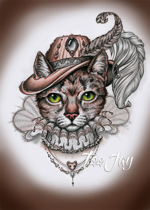 Fancy Cat drawing