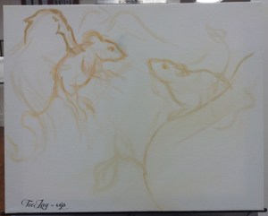 rat painting in progress